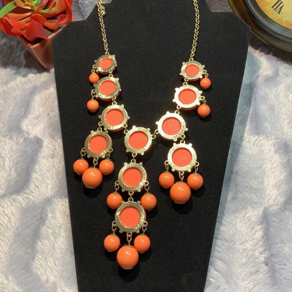 Summer Orange Statement Necklace - image 5